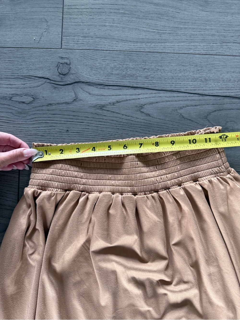 ninexis Fluid Suede Feel Midi Skirt Camel Beige Size Medium - Picture 7 of 8